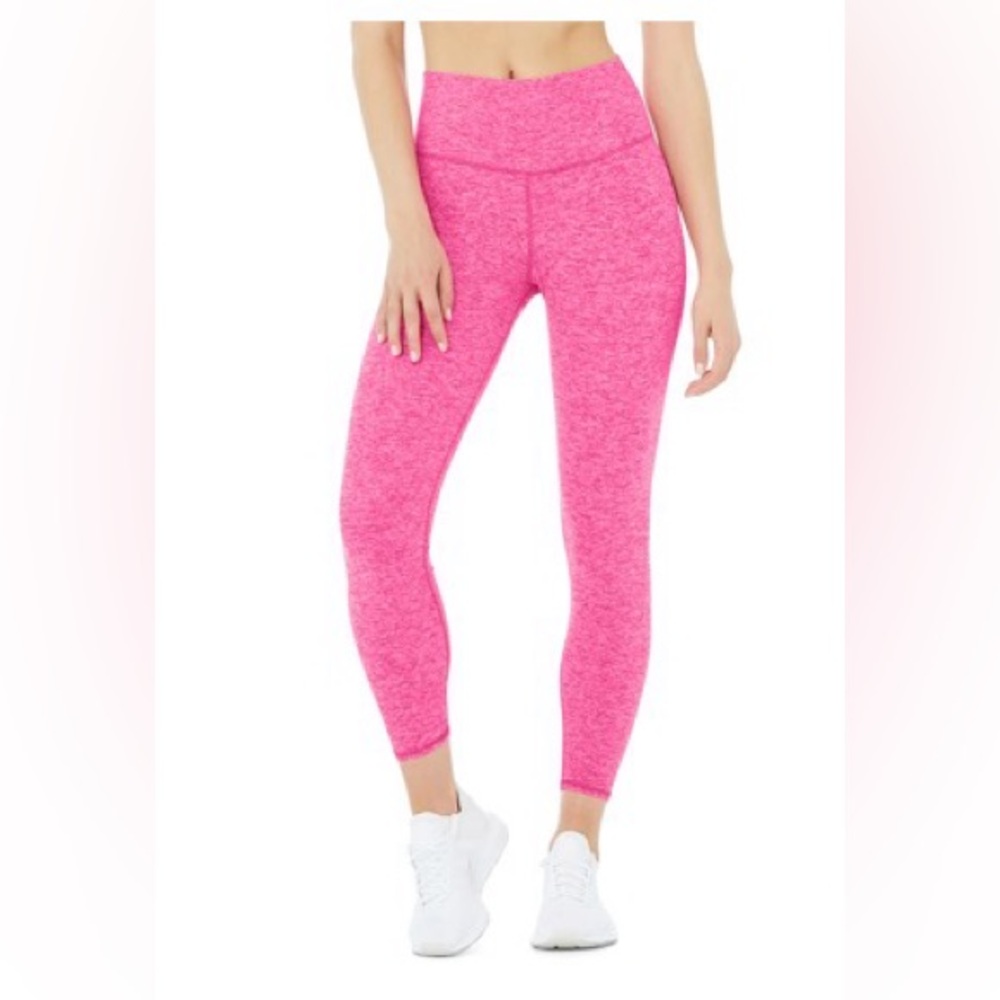 ALO Alosoft High-Waist 7/8 Highlight Legging -
Neon Pink Heather